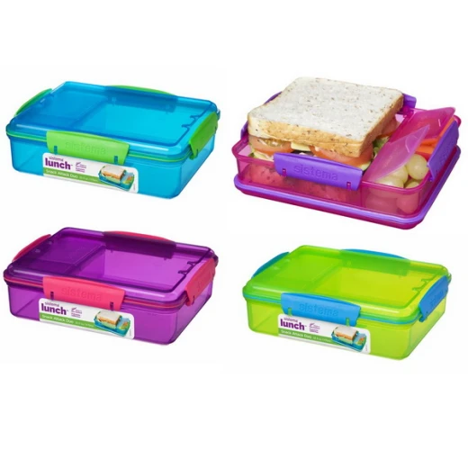 Sistema Lunch Snack Attack Duo, 975 ml, Assorted Colours - Purple - Sistema - Image 2