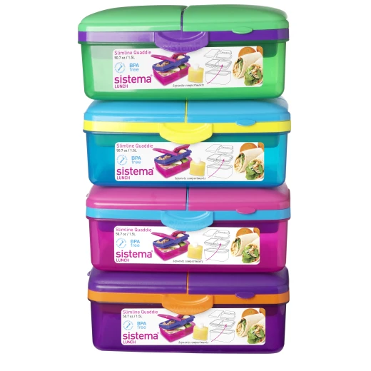 Sistema Lunch Slimline Quaddie, 1.5 L - Blue and green - Sistema - Image 4