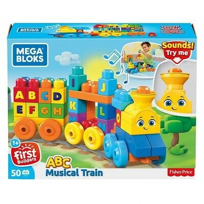 Mattel Mega Block First Builders ABC Musical Train Toy Mattel Mega Block First Builders ABC Musical Train Toy
