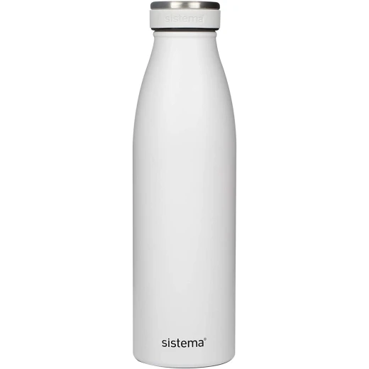Sistema Stainless Steel Bottle 500ml - White Sistema Stainless Steel Bottle 500ml - White