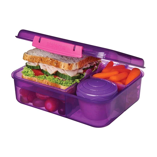 Sistema Bento Colored Lunch Box 1.65L - Purple - Sistema - Image 3