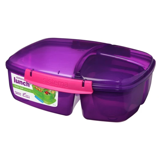 Sistema Triple Split with Yogurt Pot, 2 L, Purple Sistema Triple Split with Yogurt Pot, 2 L, Purple