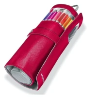 Staedtler Triplus Fineliner Triangular Pink Roll-up Case, Pack of 20