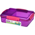 Sistema Lunch Snack Attack Duo, 975 ml, Assorted Colours - Purple - Sistema