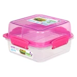 Sistema To Go Rectangle Lunch Stack Box, 1.24L - Pink - Sistema