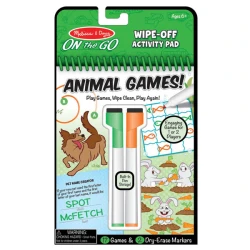 Melissa &amp; Doug On the Go Wipe-Off Activity Pad Animal Games