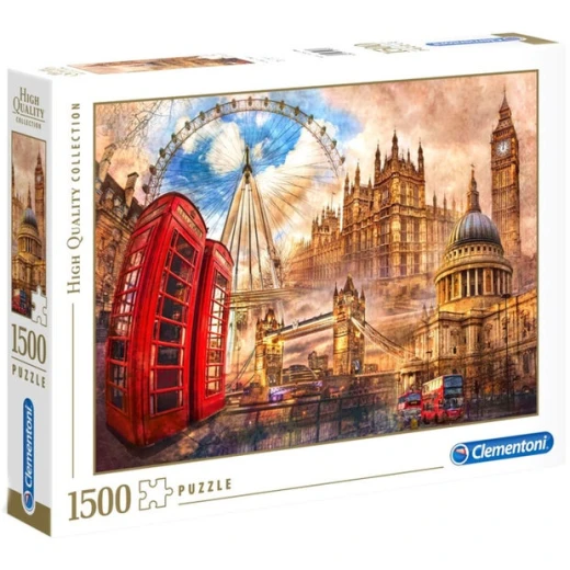Clementoni Puzzle , High Quality Collection Vintage London , 1500 Pieces Clementoni Puzzle , High Quality Collection Vintage London , 1500 Pieces