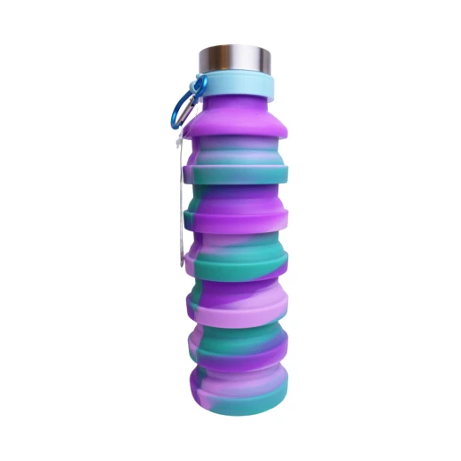 Bakorth Selicon Water Bottle, Purple Color, 550 Ml