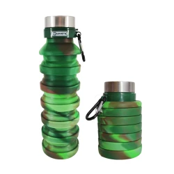 Bakorth Selicon Water Bottle, Green Color, 550 Ml