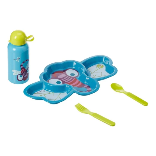 Oops Children's Ware Food Set, Dragonfly Design, Blue Color Oops Children's Ware Food Set, Dragonfly Design, Blue Color