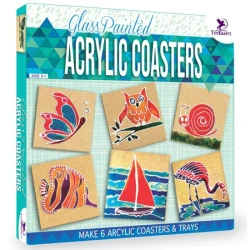 Toy Kraftt Glass Painted Acrylic Coasters