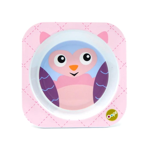 Oops Plastic Plate, Owl Design Oops Plastic Plate, Owl Design