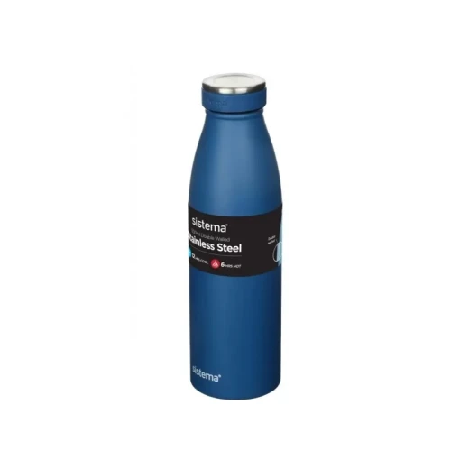 Sistema Stainless Steel Bottle 500ml - Dark Blue Sistema Stainless Steel Bottle 500ml - Dark Blue