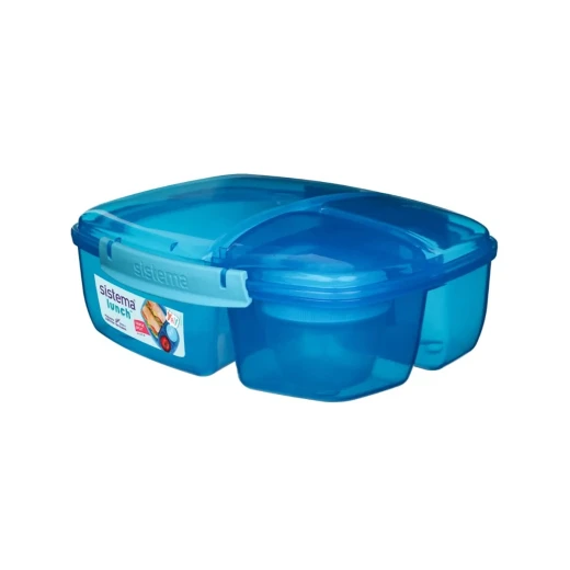Sistema Triple Split with Yogurt Pot, 2 L, Blue Sistema Triple Split with Yogurt Pot, 2 L, Blue