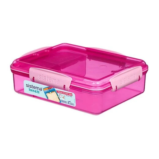 Sistema Lunch Snack Attack Duo, 975 ml, Assorted Colours - Pink Sistema Lunch Snack Attack Duo, 975 ml, Assorted Colours - Pink