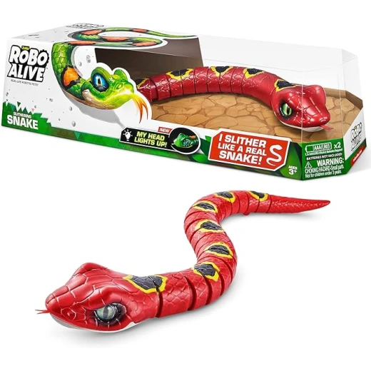 Robo Alive Slithering Snake Series 3 Red by ZURU Battery-Powered Robotic Light Up Reptile Toy That Moves (Red), Multi-Color Robo Alive Slithering Snake Series 3 Red by ZURU Battery-Powered Robotic Light Up Reptile Toy That Moves (Red), Multi-Color