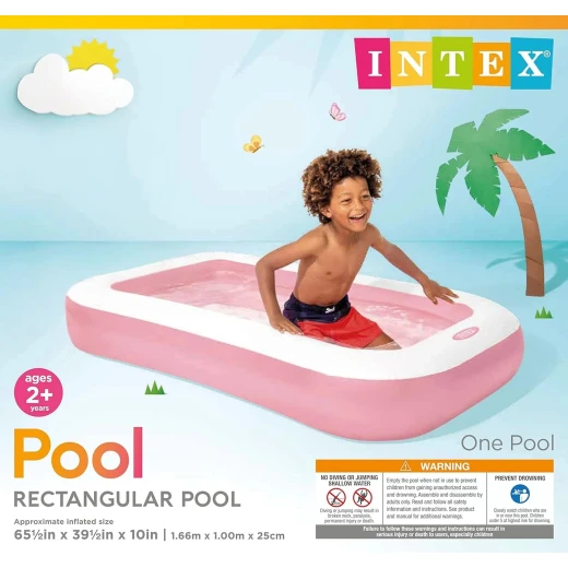 INTEX 58423 Swim Center Inflatable Pool 166 x 100 x 25 cm, 102L Capacity, Soft Inflatable Floor, Durable Vinyl, Includes Repair Patch For Kids Age 2+ INTEX 58423 Swim Center Inflatable Pool 166 x 100 x 25 cm, 102L Capacity, Soft Inflatable Floor, Durable Vinyl, Includes Repair Patch For Kids Age 2+