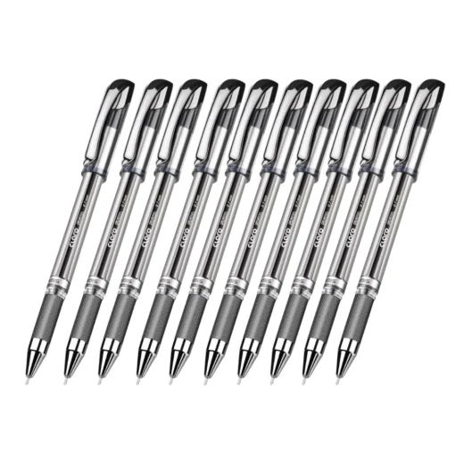 Claro Sigma Ballpoint Pens Pack of 10 Black Ink Pens Smooth Writing, Ergonomic Design with Clip Ideal for School, Office & Everyday Use