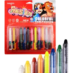 Face Paint Crayons 12 Colors Body Painting Sticks for Kids Non Toxic Washable Twistable Face Painting Kits for Halloween, Cosplay, Festival Party