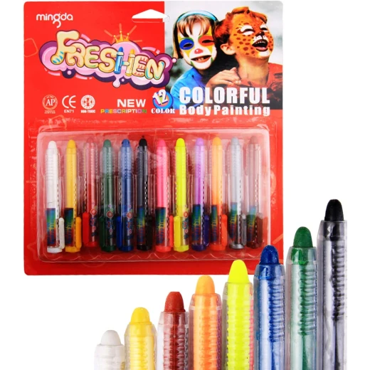 Face Paint Crayons 12 Colors Body Painting Sticks for Kids Non Toxic Washable Twistable Face Painting Kits for Halloween, Cosplay, Festival Party Face Paint Crayons 12 Colors Body Painting Sticks for Kids Non Toxic Washable Twistable Face Painting Kits for Halloween, Cosplay, Festival Party