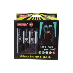 MeiduGaga Glow-in-the-Dark Face Paint Marker Set MD-809, 6 Vibrant Colors for Parties, Festivals, and Creative Designs