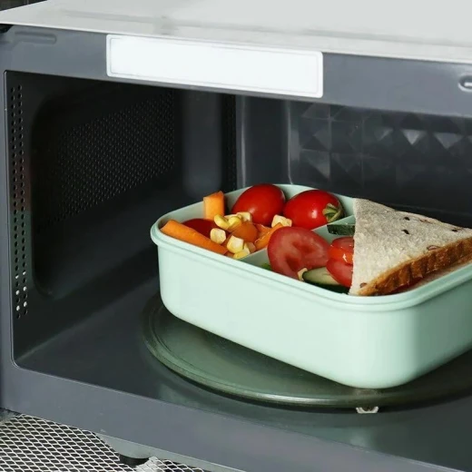Lunch Box 1100ml Reusable Divided Container with 2 Compartments Leakproof Bento Boxes with Cutlery for Kids and Adults for School, Work and Travel (Green) - Stoys - Image 2