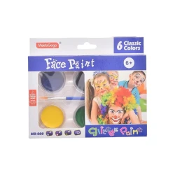 MeiduGaga Face Paint Kit with Brush MD-900 6 Glitter Colors for Kids Safe &amp; Fun Face Painting for Parties, Events, and Art Activities