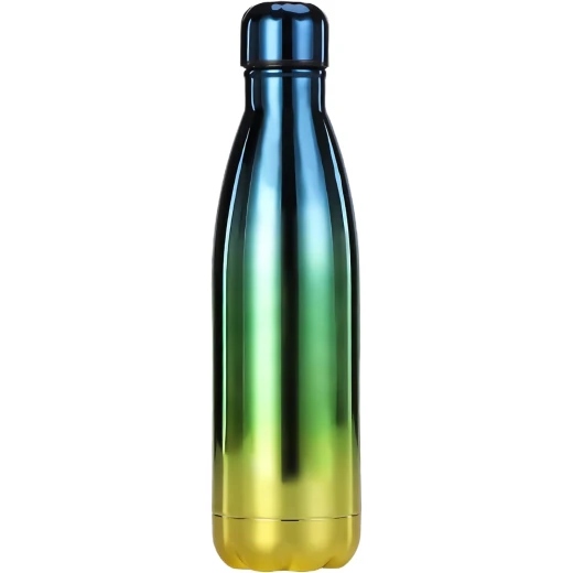 Sports Water Bottle, 17OZ Food Grade Stainless Steel Water Bottle, Double Wall Insulation,Cold and 12 Hours Warm, Carrying Water, Coffee, BPA Free, Gift for Children (Gradient yellow-green)