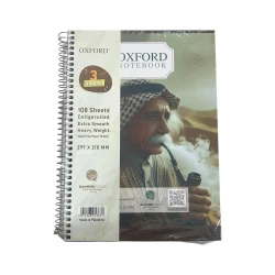 OXFORD Spiral Notebook A4, Color Line Design, 72 Sheets (2 Subjects), College Ruled, 70gsm Heavyweight Paper, Made in Palestine
