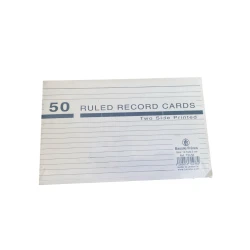 Bassile Frères Double-Sided Ruled Record Cards, 50 Cards, Size 12.7 × 20.3 cm