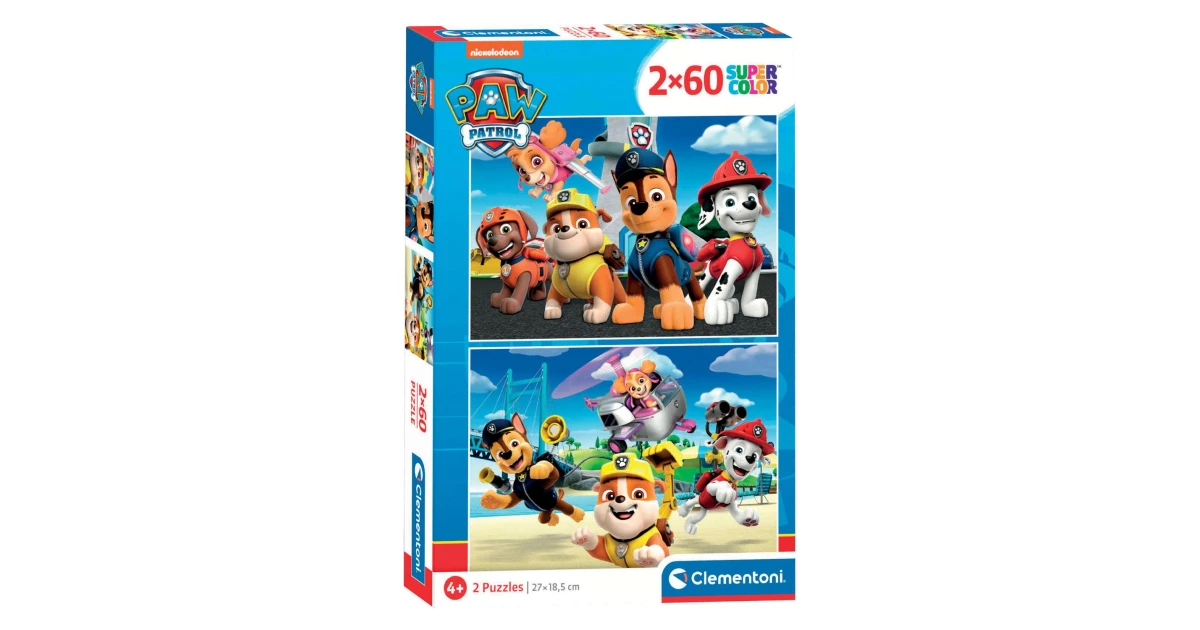 Shalati: Clementoni – Paw Patrol Supercolor Puzzle – 2 × 60-Piece ...