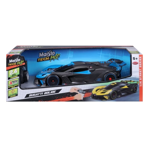 Maisto Bugatti Bolide R/C Car, Blue/Black Edition, Model 82816 , USB Rechargeable, 1:14 Scale