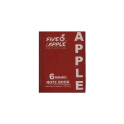 Five Apple, 6 Subject Notebook , A5 – Plastic Cover – 180 Sheets