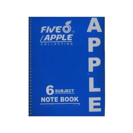 Five Apple – 6 Subject Notebook – A5 – Plastic Cover – 180 Sheets