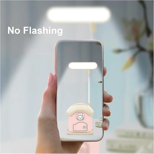 3-in-1 LED Desk Lamp with Pen Holder and Piggy Bank with Key, Rabbit Theme, House Shaped, Dimmable Light Rechargeable Study Desk Lamp, 360° Flexible Hose Table Lamp for Kids - Image 5