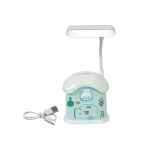 3-in-1 LED Desk Lamp with Pen Holder and Piggy Bank with Key, Rabbit Theme, House Shaped, Dimmable Light Rechargeable Study Desk Lamp, 360° Flexible Hose Table Lamp for Kids