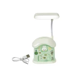3-in-1 LED Desk Lamp with Pen Holder and Piggy Bank with Key, Rabbit Theme, House Shaped, Dimmable Light Rechargeable Study Desk Lamp, 360° Flexible Hose Table Lamp for Kids