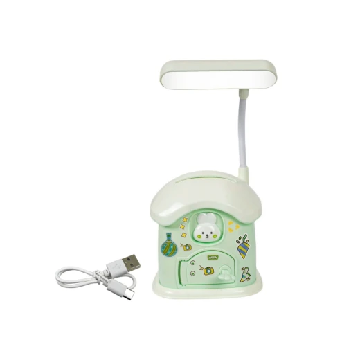 3-in-1 LED Desk Lamp with Pen Holder and Piggy Bank with Key, Rabbit Theme, House Shaped, Dimmable Light Rechargeable Study Desk Lamp, 360° Flexible Hose Table Lamp for Kids 3-in-1 LED Desk Lamp with Pen Holder and Piggy Bank with Key, Rabbit Theme, House Shaped, Dimmable Light Rechargeable Study Desk Lamp, 360° Flexible Hose Table Lamp for Kids