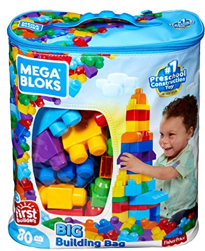 MEGA BLOKS First Builders™ Big Building Bag – Blue Edition – 80-Piece Toddler Building Set – Model DCH63 – by Mattel MEGA BLOKS First Builders™ Big Building Bag – Blue Edition – 80-Piece Toddler Building Set – Model DCH63 – by Mattel