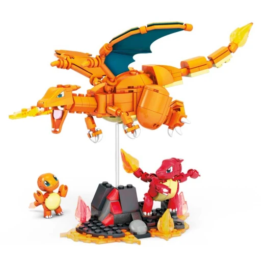 MEGA Construx Pokémon Charmander Evolution Set – 313-Piece Building Kit with 3 Poseable Figures & Fire Environment – Model HFG06 – by Mattel MEGA Construx Pokémon Charmander Evolution Set – 313-Piece Building Kit with 3 Poseable Figures & Fire Environment – Model HFG06 – by Mattel