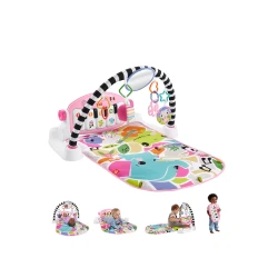 Fisher-Price Glow and Grow Kick &amp; Play Piano Gym – Pink Edition with Light-Up Piano &amp;amp; 10 Sensory Toys – Model HWY61 – by Mattel