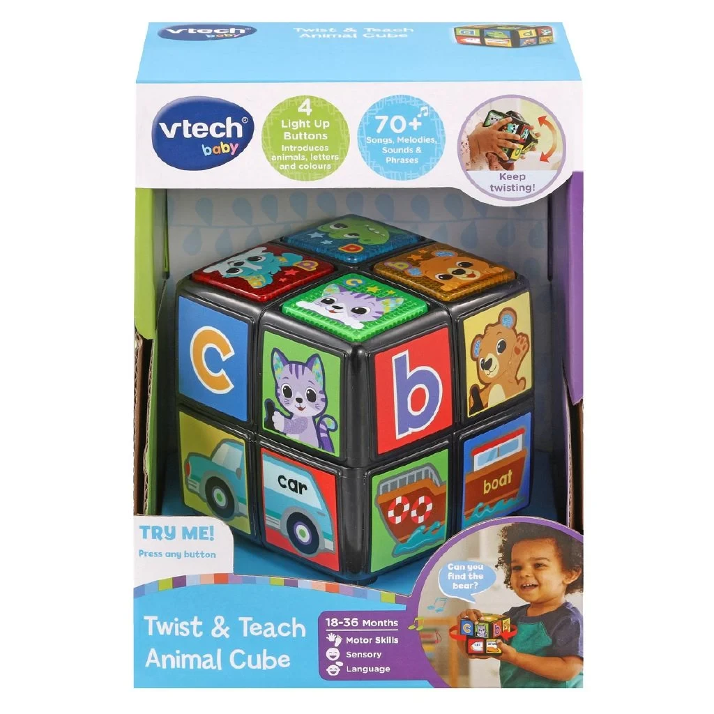 VTech Twist & Teach Animal Cube | Educational Baby Toy | Letters & Colors