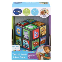 VTech Twist &amp; Teach Animal Cube | Educational Baby Toy | Letters &amp; Colors