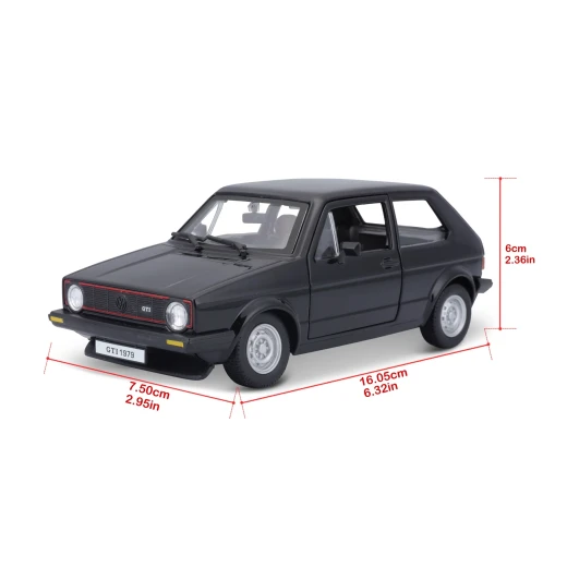 Bburago 1:24 فولكس واجن VW Golf Mk1 GTI 1979 أسود نموذج مصبوب - Image 3