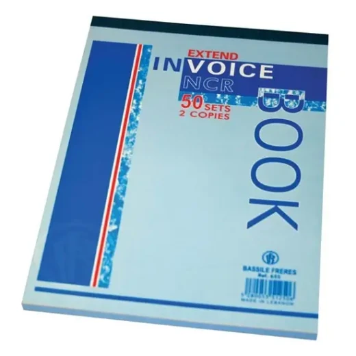 BASSILE FRERES Invoice Book 2 Copies 50sh (17*24.5cm) - BASSILE FRERES Invoice Book 2 Copies 50sh (17*24.5cm) -