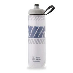 Polar Bottle Sport Insulated Water Bottle - BPA-Free, Sport &amp; Bike Squeeze Bottle with Handle (Tempo - White &amp; Night Navy, 24 oz)
