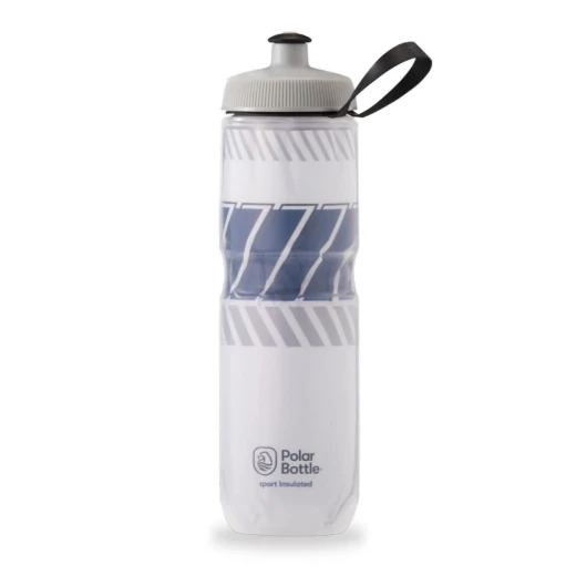 Polar Bottle Sport Insulated Water Bottle - BPA-Free, Sport & Bike Squeeze Bottle with Handle (Tempo - White & Night Navy, 24 oz)