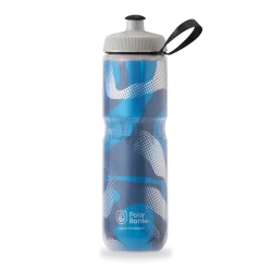 Polar Bottle Sport Insulated Water Bottle - BPA-Free, Sport &amp; Bike Squeeze Bottle with Handle (Tempo - Blue/Silver, 24 oz) 710ml