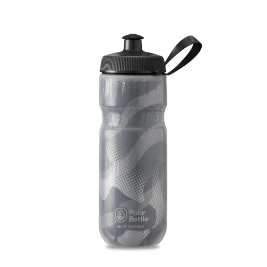 Polar Bottle Sport Insulated Water Bottle - BPA-Free, Sport & Bike Squeeze Bottle with Handle (Contender - White & Silver, 20 oz)