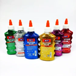 Glitter Glue Bottle 177ml - Traditional Colors for School Projects